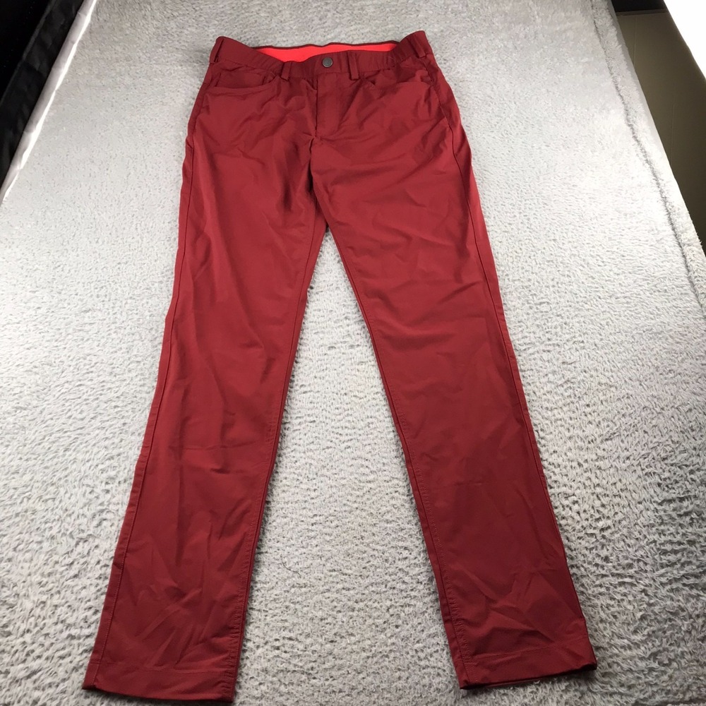 Redvanly Bradley Pull-On Trousers Mens M (32x33) Maroon Performance Stretch Golf